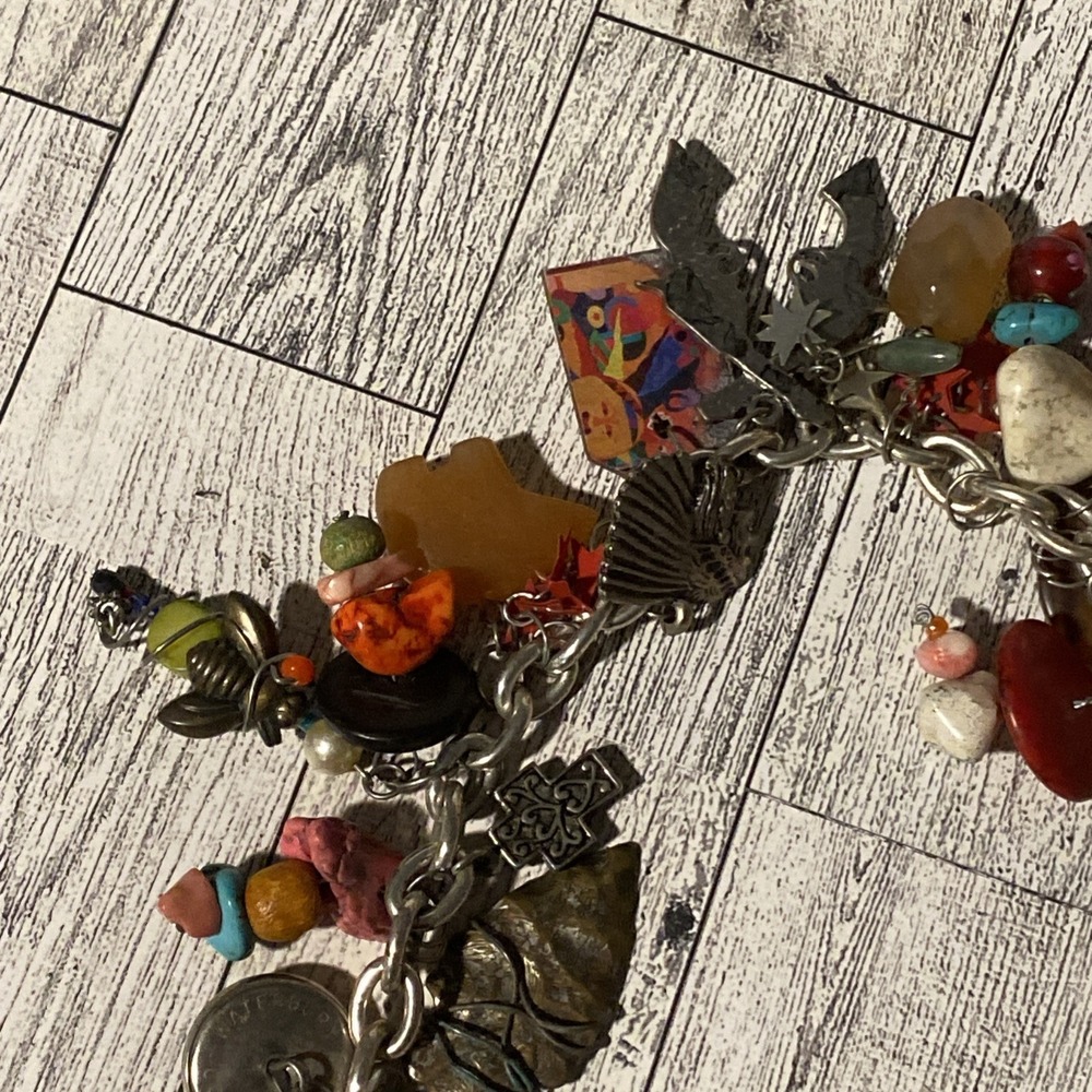 Vintage Style Junk Charm Necklace Multi Themed Maximalist Layered Statement - Picture 13 of 16